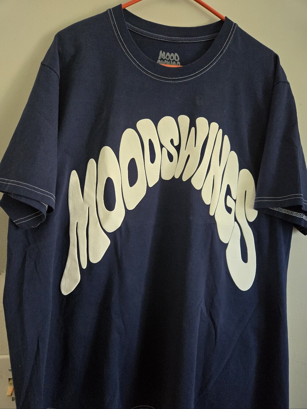 Navy Short Sleeve Tee with Bold White Logo